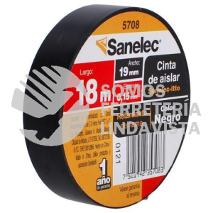 5708 CINTA DE AISLAR NEGRA 19 MM X 18 METROS SANELEC