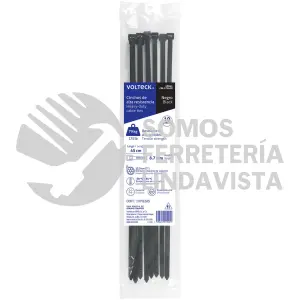 45841 CIN-17545N BOLSA CON 10 CINCHOS PLÁSTICOS 175 LB, 450 X 9 MM, NEGROS VOLTECK