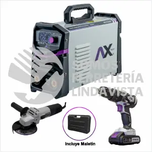 257LCD-C4 COMBO SOLDADORA INVERSOR ELECTRODO Y TIG LIFT 250A, CON ROTOMARTILLO INA