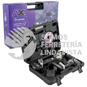 KITER20V KIT DE ESMERILADORA Y TALADRO EN MALETA PLASTICA Y 10 DISCOS 4 1/ 2"