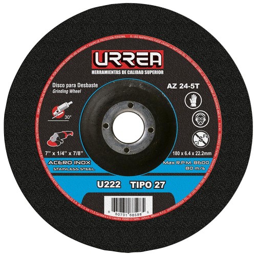 U222 DISCO ABRASIVO TIPO 27 PARA ACERO INOXIDABLE 7X1/4