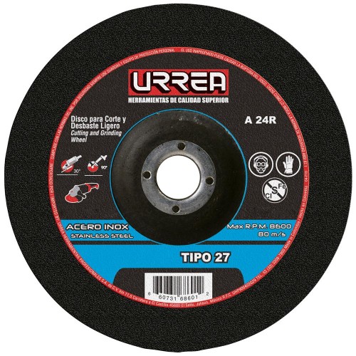 U372 DISCO ABRASIVO TIPO 27 PARA ACERO INOXIDABLE 4-1/2