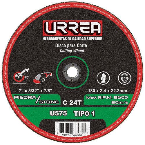 U575 DISCO ABRASIVO TIPO 1 PARA PIEDRA 7