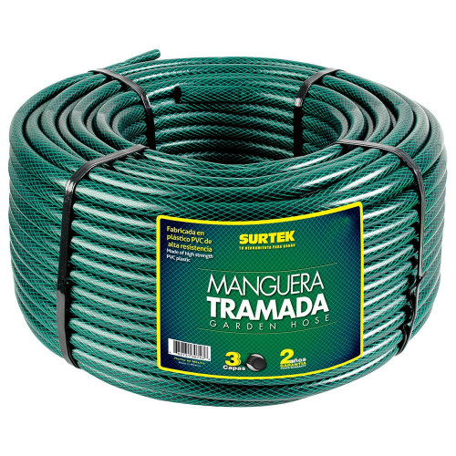 M1T100 MANGUERA PARA JARDIN TRAMADA EN ROLLO VERDE 1