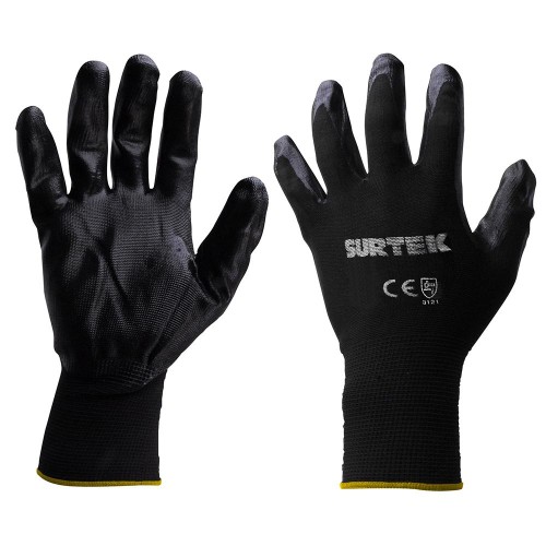 137404 GUANTES DE NYLON CON RECUBRIMIENTO DE NITRILO TALLA MEDIANA SURTEK