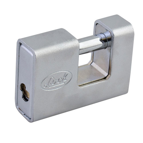 L22C80QCBB CANDADO DE ACERO PARA CORTINA 80 MM, CROMO SATINADO, LLAVE DE PUNTOS LOCK