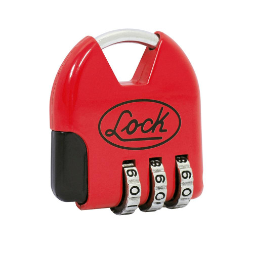 L21M36 CANDADO DE COMBINACION PROGRAMABLE PARA MALETA, ROJO, 36 MM LOCK