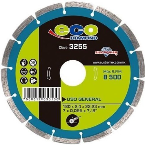 3255 DISCO DE DIAMANTE SEMENTADO PARA USO GENERAL ECO INCLUYE REDUCTORES (7