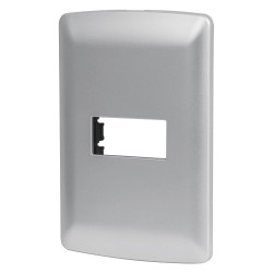 46397 PPSE-IP PLACA 1 MODULO DE ABS LINEA ITALIANA COLOR PLATA VOLTECK