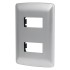 46398 PPDO-IP PLACA 2 MODULOS DE ABS LINEA ITALIANA COLOR PLATA VOLTECK