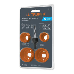 18081 KIT-5 JUEGO DE 3 PIEZAS PARA INSTALAR CERRADURAS PARA MADERA EN BLISTER TRUPER