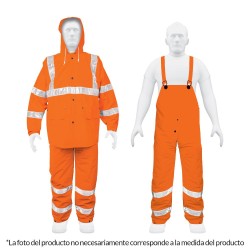 17409 TRA-NAR-L CONJUNTO IMPERMEABLE DOBLE CAPA NARANJA CON REFLEJANTE G TRUPER