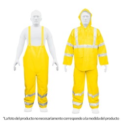 18415 TRA-REF-S CONJUNTO IMPERMEABLE DOBLE CAPA AMARILLO CON REFLEJANTE CH TRUPER