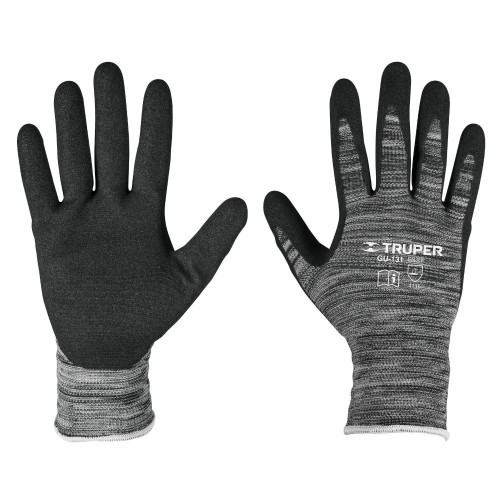 17063 GU-131 GUANTES DE NYLON RECUBIERTOS DE NITRILO ARENOSO CH TRUPER