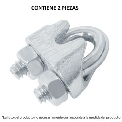 44084 NUDO-1/4 BLISTER CON 2 NUDOS (PERROS) DE HIERRO PARA CABLE DE 1/4