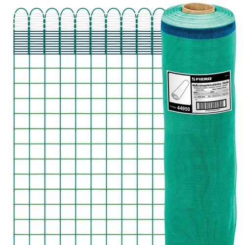 44950 TEMO-06PV ROLLO DE 30 M X 0.6 M DE MALLA MOSQUITERA PLASTICA VERDE FIERO