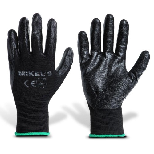 GEN-2M GUANTES PARA TRABAJO DE NYLON CON ESPUMA DE NITRILO MEDIANO MIKELS