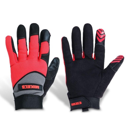 GM-2G GUANTES PARA TRABAJO PARA MECANICO PIEL SINTETICA GRANDE MIKELS