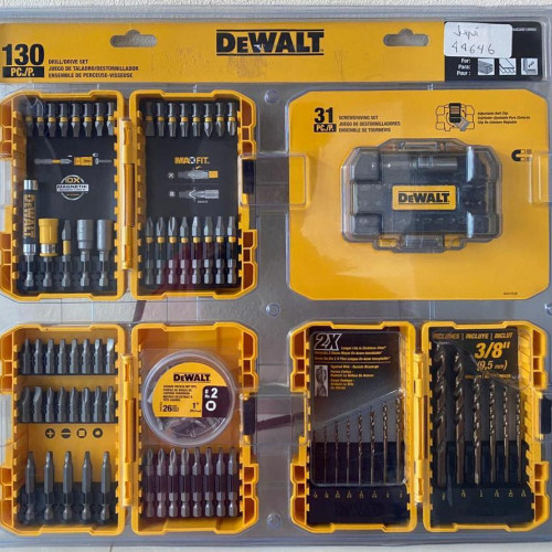 DWA4CASE130HDC JUEGO DE PUNTAS BROCAS130 PZAS P/TALADRO Y DESTORNILLADOR DEWALT