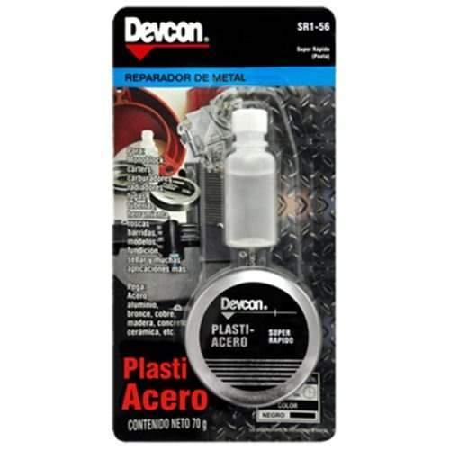 SR1-56 PLASTI ACERO REPARADOR DE METAL 70GR SUPER RAPIDO ITW DEVCON ITW POLY MEX