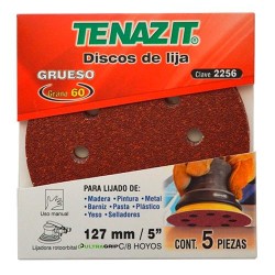 2256 DISCO DE LIJA AUTOADHERIBLE ANTIESTATICO GRANO GRUESO 5 TENAZIT