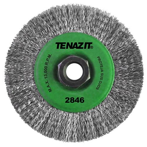 2846 CEPILLO CIRCULAR DE ALAMBRE INOXIDABLE ONDULADO EASY-CUT (4-1/2X0 012XMR) TENAZIT