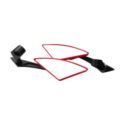 EURM-2R ESPEJO RETROVISOR UNIVERSAL TRIANGULAR PARA MOTO ROJO MIKELS