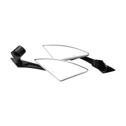 EURM-2P ESPEJO RETROVISOR UNIVERSAL TRIANGULAR PARA MOTO PLATA MIKELS