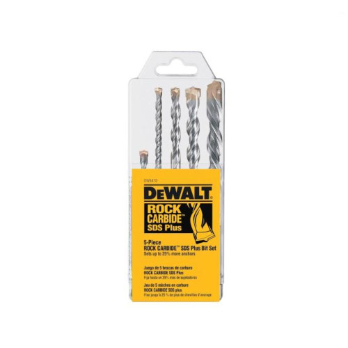 DW5470 JUEGO DE 5 BROCAS SDS PLUS ROCK CARBIDE DEWALT