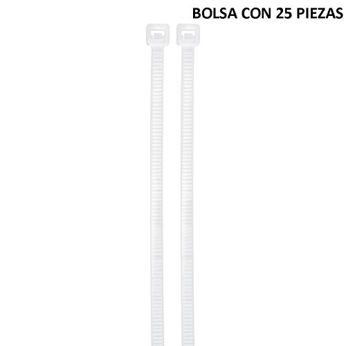 44311 CIN-5050 BOLSA CON 25 CINCHOS PLASTICOS 50 LB 500X4.5 MM NATURALES VOLTECK