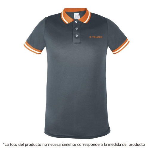 61082 DRY-GC-M PLAYERA TIPO POLO DRY FIT GRIS PARA CABALLERO TALLA M TRUPER