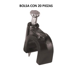 48282 GCU-10N BOLSA CON 20 GRAPAS NEGRAS DE 10 MM PARA CABLE REDONDO VOLTECK