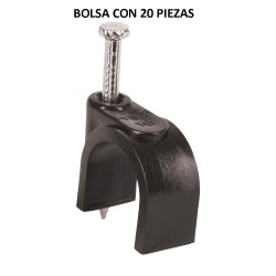 48284 GCU-16N BOLSA CON 20 GRAPAS NEGRAS DE 16 MM PARA CABLE REDONDO VOLTECK