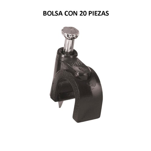 48281 GCU-8N BOLSA CON 20 GRAPAS NEGRAS DE 8 MM PARA CABLE REDONDO VOLTECK