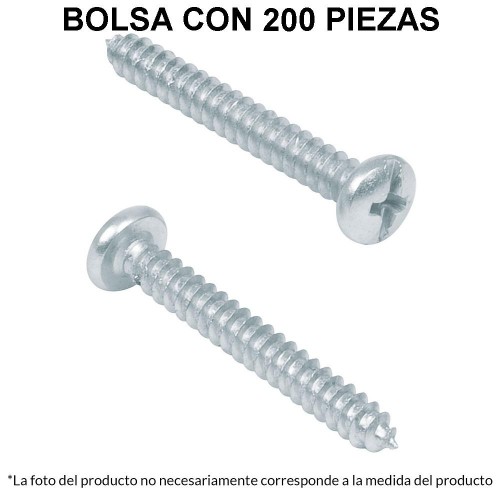 48711 PILA-4X3/8 BOLSA CON 200 PIJAS PARA LAMINA #4 X 3/8