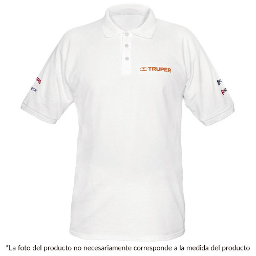 60455 POL-BC-C PLAYERA TIPO POLO BLANCA PARA CABALLERO TALLA CH TRUPER