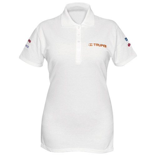 60467 POL-BD-M PLAYERA TIPO POLO BLANCA PARA DAMA TALLA M TRUPER