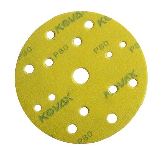 3276 DISCO DE LIJA MAX FILM COLOR AMARILLO CON 15 PERFORACIONES GRANO 80K (6) TENAZIT