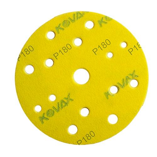 3279 DISCO DE LIJA MAX FILM COLOR AMARILLO CON 15 PERFORACIONES GRANO 180K (6) TENAZIT