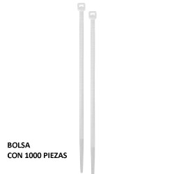 47457 CIN-1810-M BOLSA CON 1000 CINCHOS PLASTICOS 18LB 100X2.5 MM NATURALES VOLTECK