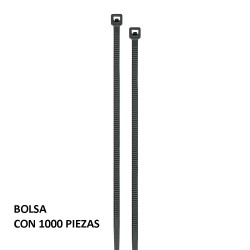 47465 CIN-1810N-M BOLSA CON 1000 CINCHOS PLASTICOS 18 LB 100X2.5 MM NEGROS VOLTECK