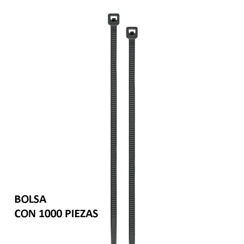 47467 CIN-1820N-M BOLSA CON 1000 CINCHOS PLASTICOS 18 LB 200X2.5 MM NEGROS VOLTECK