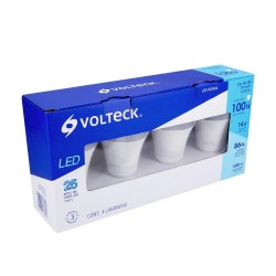 48128 LED-100FX4 PACK DE 4 LAMPARAS DE LED A19 14 W LUZ DE DIA CAJA VOLTECK