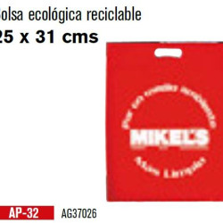 AP-32 BOLSA ECOLOGICA RECICLABLE (25X31 CM) MIKELS