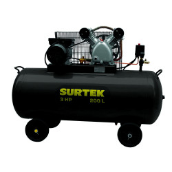 COMP6200B COMPRESOR DE AIRE ELECTRICO CON TRANSMISION DE BANDA 200 LT 3 HP 127 V SURTEK