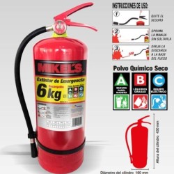 EE-6 EXTINTOR DE EMERGENCIA RECARGABLE 6 KILOGRAMOS MIKELS