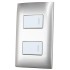 P429P PLACA 2 SWITCH 1/3, LINEA AMERICANA, COLOR PLATA SURTEK