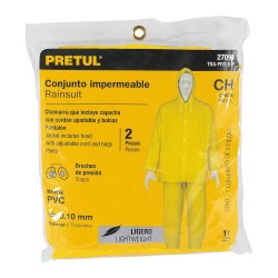 27093 TRA-PRO-S-P CONJUNTO IMPERMEABLE LIGERO DE PVC TALLA CH PRETUL