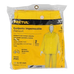 27095 TRA-PRO-L-P CONJUNTO IMPERMEABLE LIGERO DE PVC TALLA G PRETUL