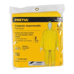 27096 TRA-PRO-XL-P CONJUNTO IMPERMEABLE LIGERO DE PVC TALLA XG PRETUL